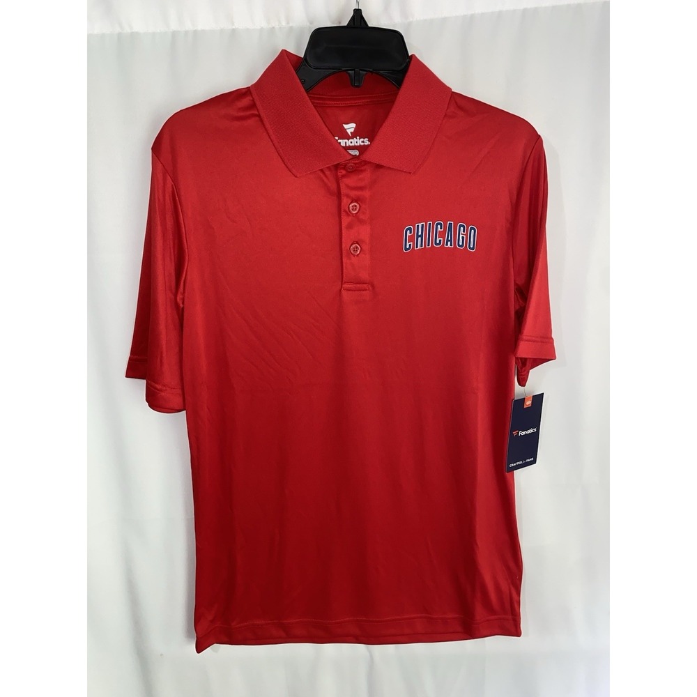 NWT Chicago Cubs MLB Fanatics Red Polo Shirt Mens‎ Small Performance
